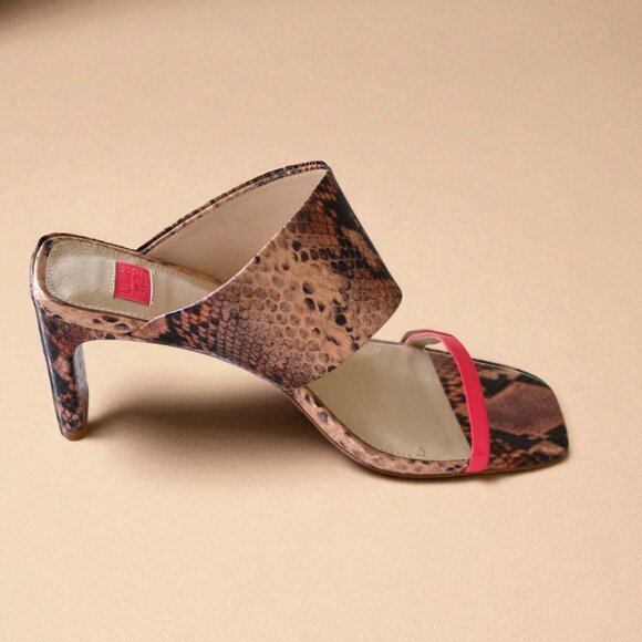 Louise et Cie LOU-Loula | Size 8.5 Pink Snakeskin + Hot Pink Leather - Picture 1 of 8